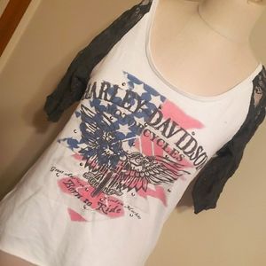 Women's Harley davidson 3/4 lace shirt